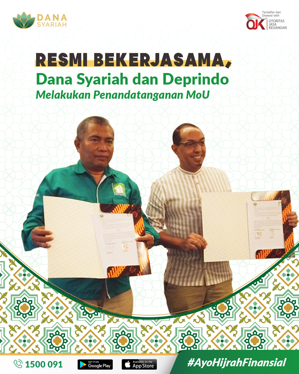 Dana Syariah Resmi Bekerjasama, Dana Syariah dan Deprindo Melakukan Penandatanganan MoU