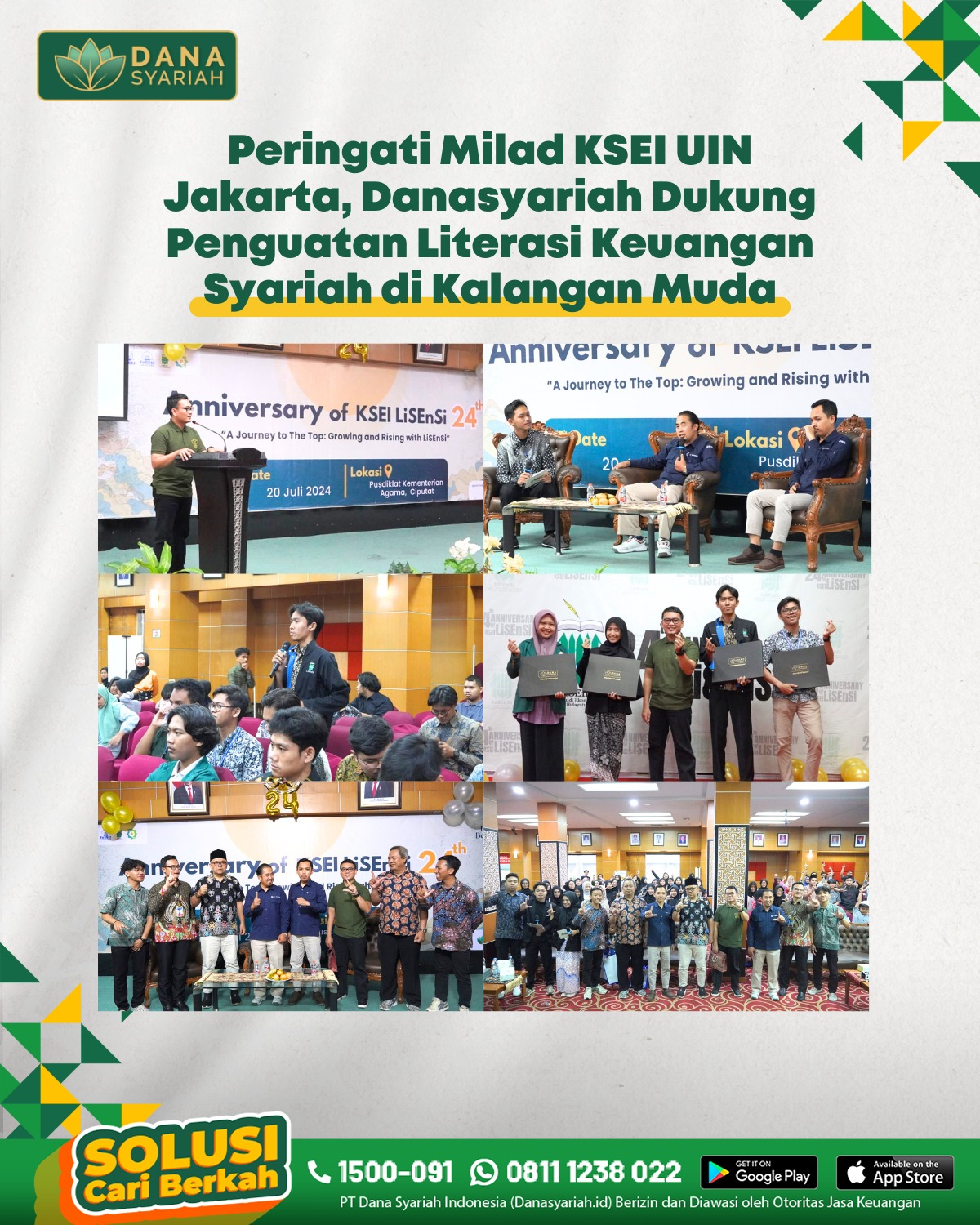Dana Syariah Peringati Milad KSEI UIN Jakarta, Danasyariah Dukung Penguatan Literasi Keuangan Syariah di Kalangan Muda